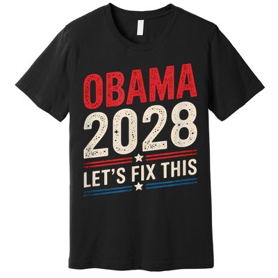 Obama Vintage Retro Patriotic 2028 Political Protest Rally Premium T-Shirt