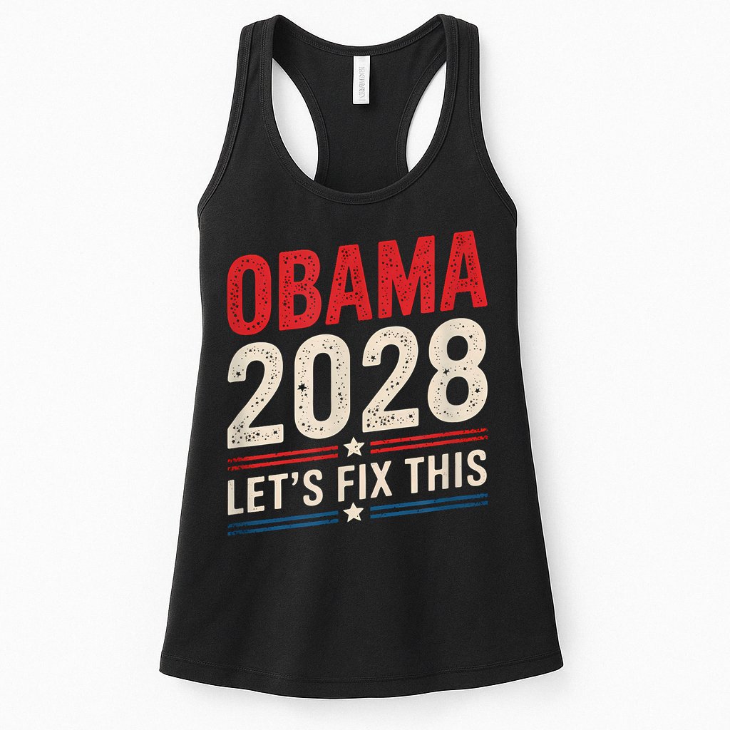 Obama Vintage Retro Patriotic 2028 Political Protest Rally Womens Tank Top