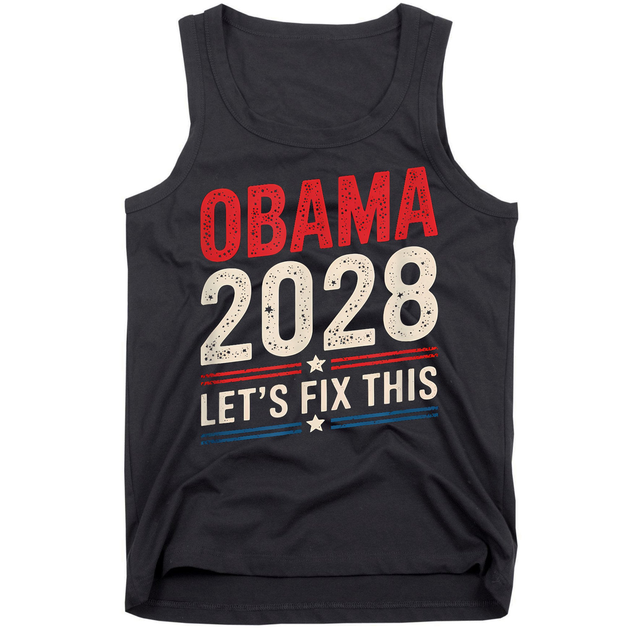 Obama Vintage Retro Patriotic 2028 Political Protest Rally Tank Top