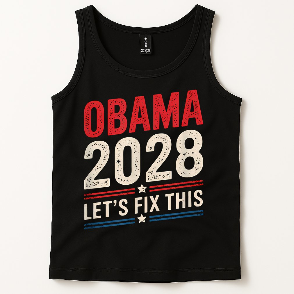 Obama Vintage Retro Patriotic 2028 Political Protest Rally Tank Top