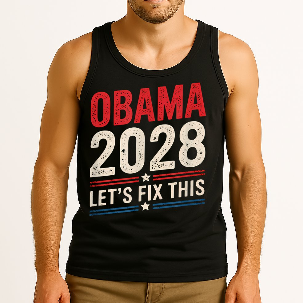 Obama Vintage Retro Patriotic 2028 Political Protest Rally Tank Top