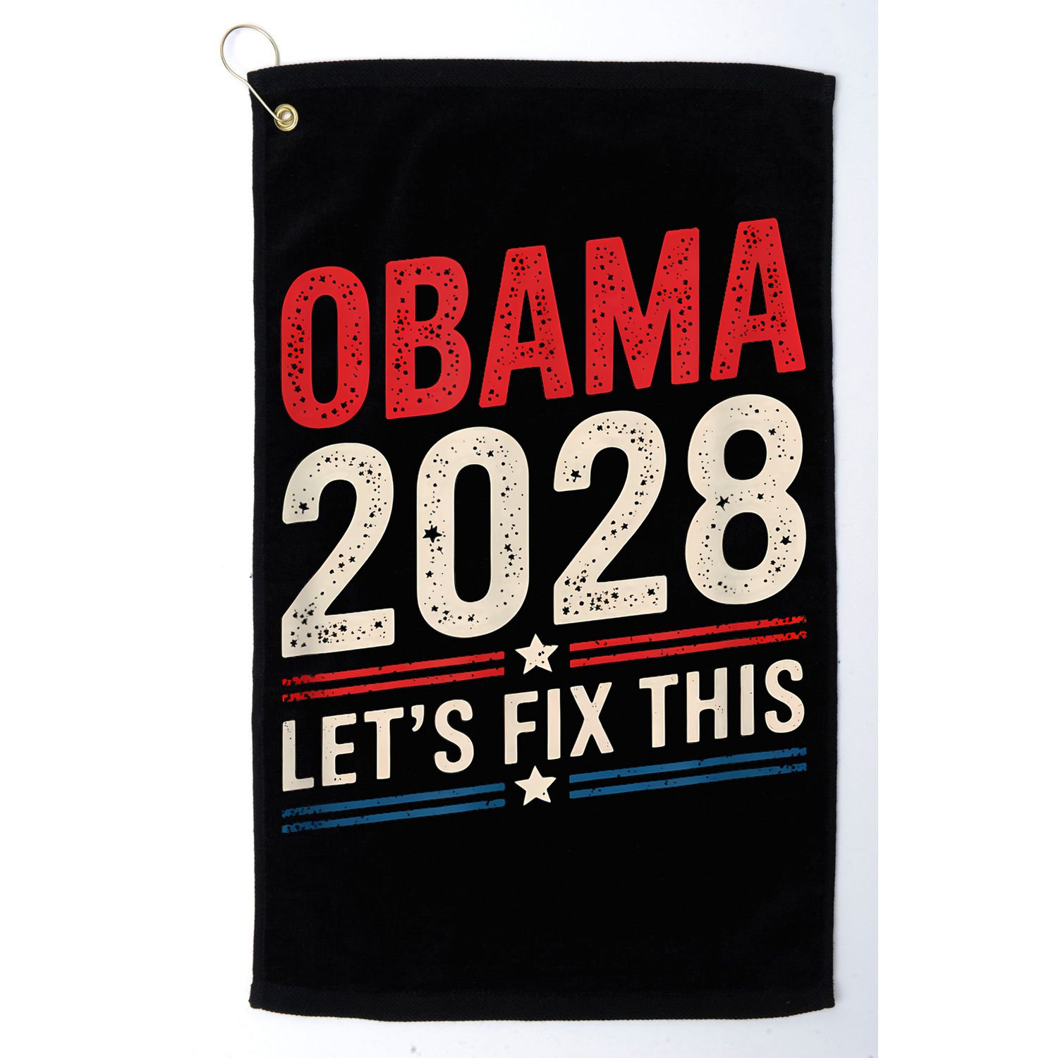 Obama Vintage Retro Patriotic 2028 Political Protest Rally Golf Towel
