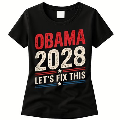 Obama Vintage Retro Patriotic 2028 Political Protest Rally Womens T-Shirt