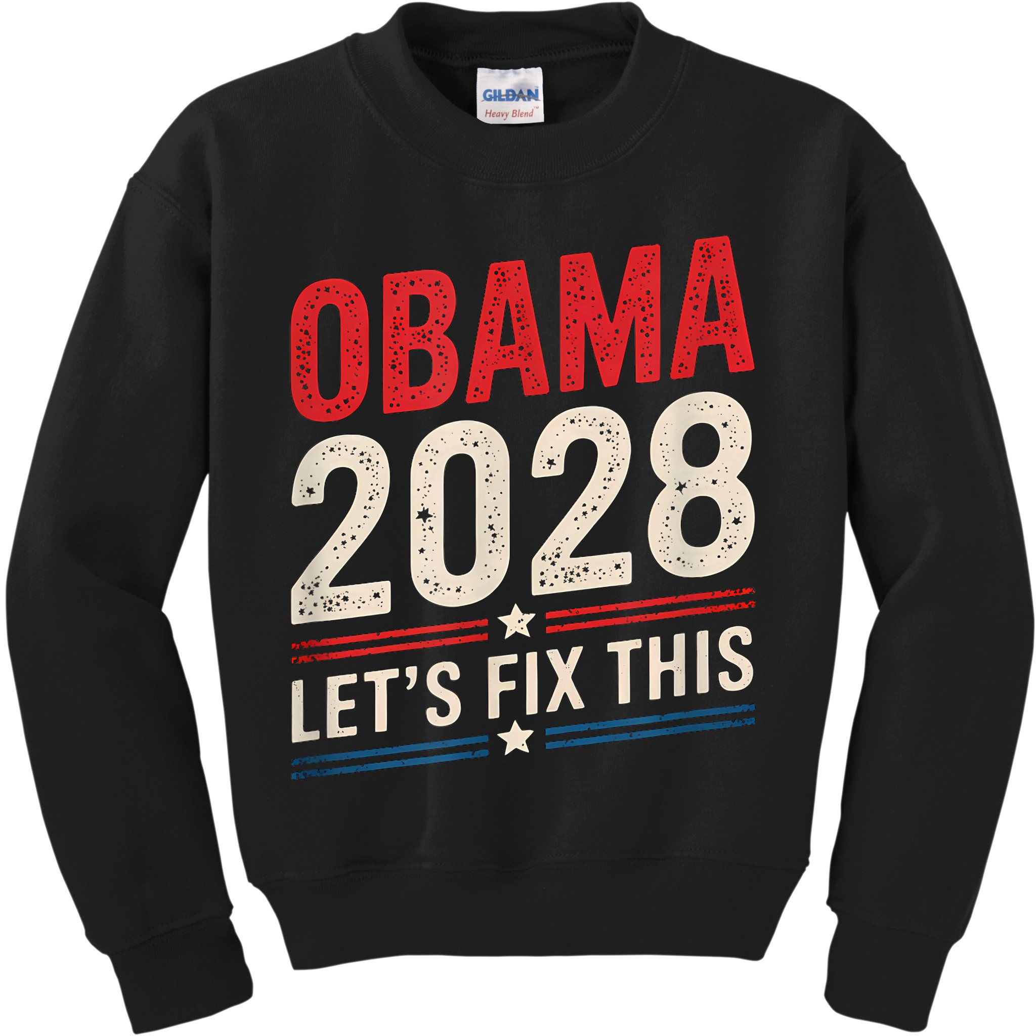Obama Vintage Retro Patriotic 2028 Political Protest Rally Kids Sweatshirt