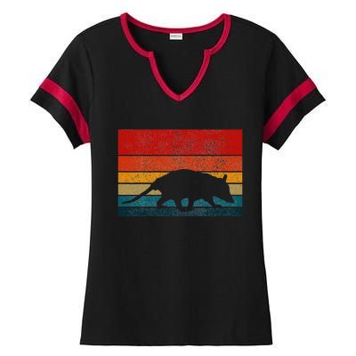 Opossum Vintage Retro Possum Ladies Halftime Notch Neck Tee