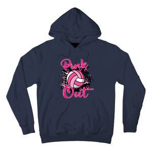 Out Volleyball Ribbon Breast Cancer Awareness Tall Hoodie