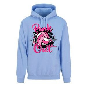 Out Volleyball Ribbon Breast Cancer Awareness Unisex Surf Hoodie