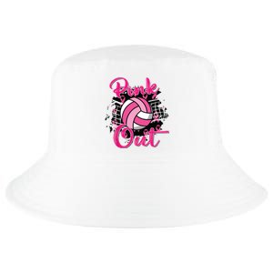 Out Volleyball Ribbon Breast Cancer Awareness Cool Comfort Performance Bucket Hat