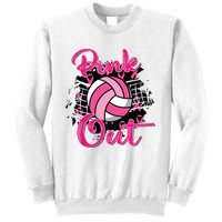 Out Volleyball Ribbon Breast Cancer Awareness Sweatshirt