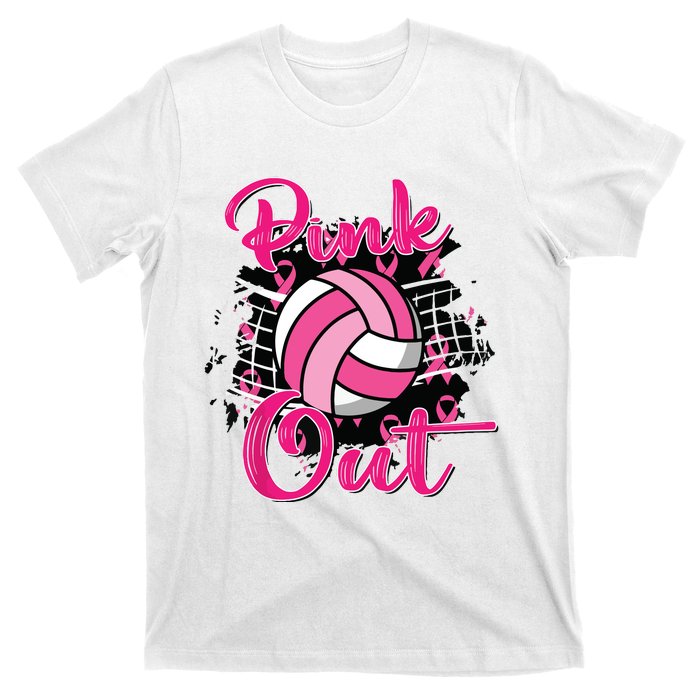 Out Volleyball Ribbon Breast Cancer Awareness T-Shirt