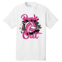 Out Volleyball Ribbon Breast Cancer Awareness Tall T-Shirt