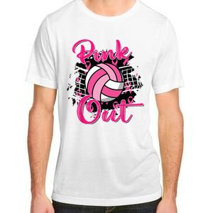 Out Volleyball Ribbon Breast Cancer Awareness Adult ChromaSoft Performance T-Shirt