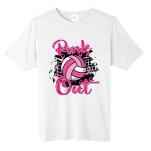 Out Volleyball Ribbon Breast Cancer Awareness Tall Fusion ChromaSoft Performance T-Shirt