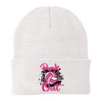 Out Volleyball Ribbon Breast Cancer Awareness Knit Cap Winter Beanie