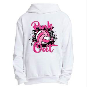 Out Volleyball Ribbon Breast Cancer Awareness Urban Pullover Hoodie