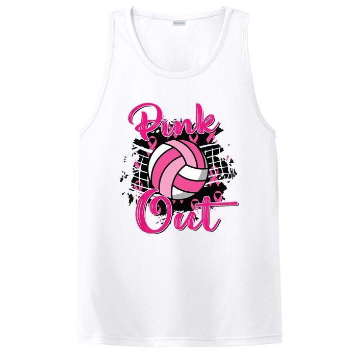 Out Volleyball Ribbon Breast Cancer Awareness PosiCharge Competitor Tank