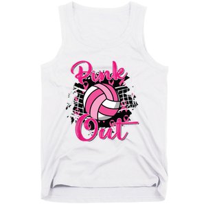 Out Volleyball Ribbon Breast Cancer Awareness Tank Top