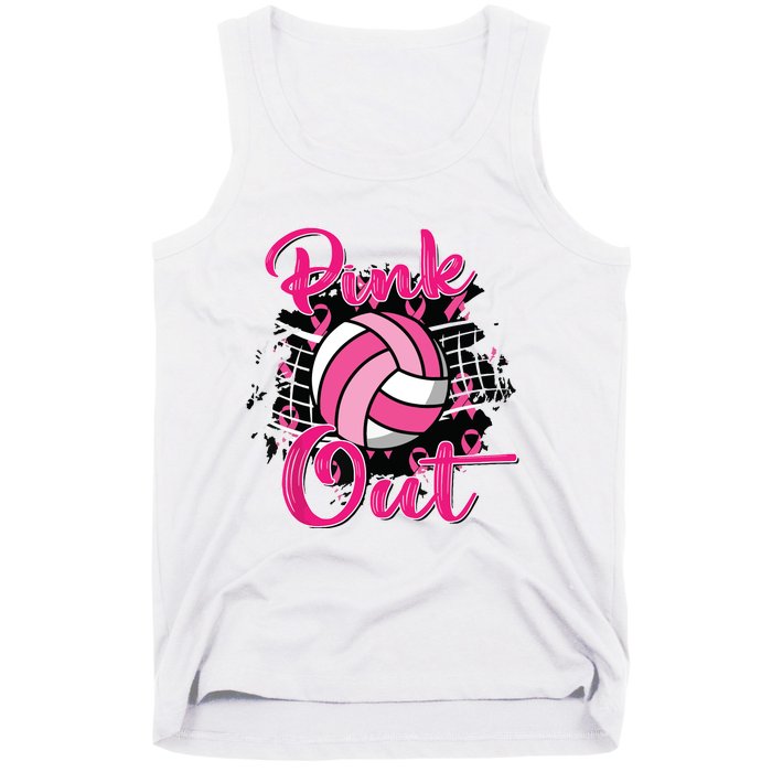 Out Volleyball Ribbon Breast Cancer Awareness Tank Top