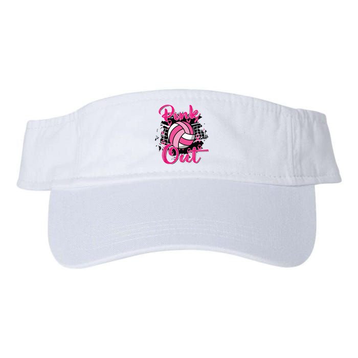 Out Volleyball Ribbon Breast Cancer Awareness Valucap Bio-Washed Visor