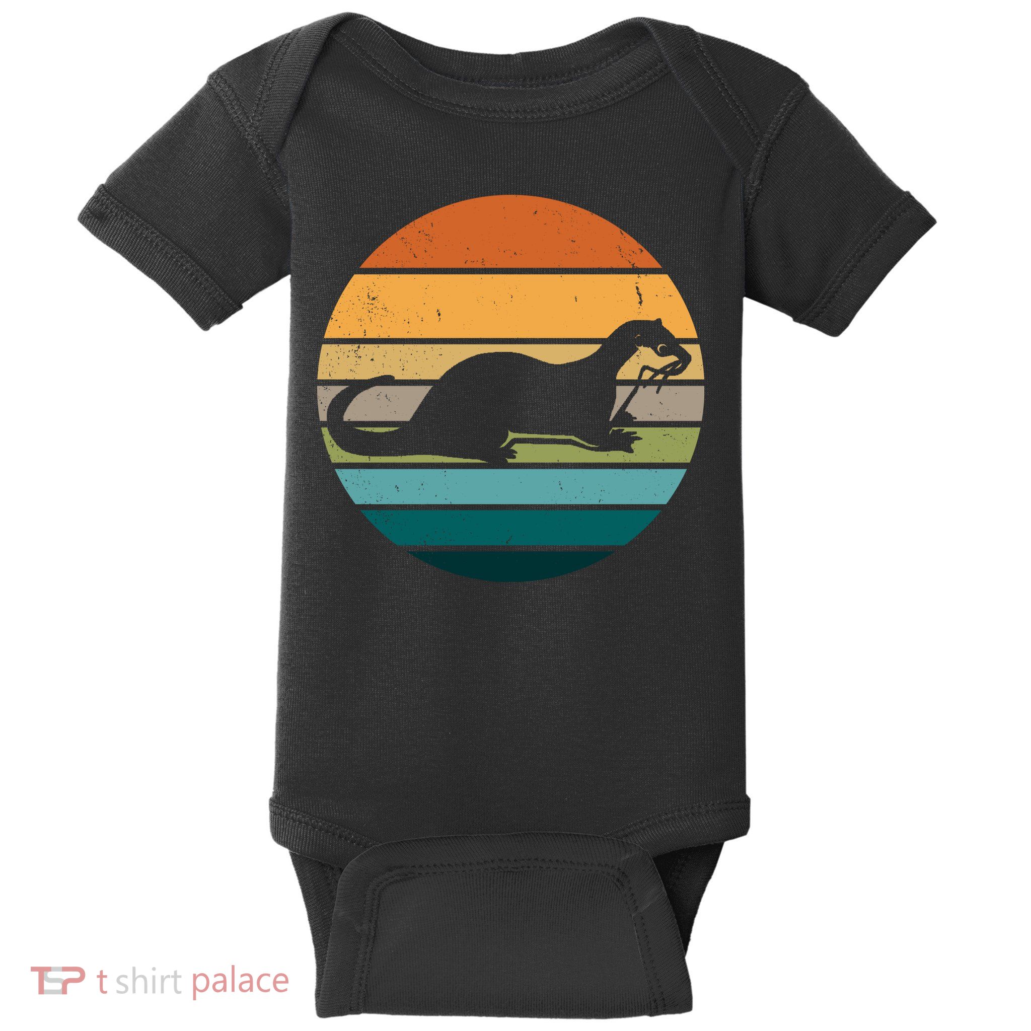 Otter Vintage Retro Logo Baby Bodysuit
