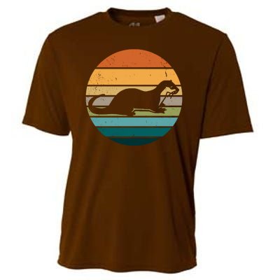 Otter Vintage Retro Logo Cooling Performance Crew T-Shirt