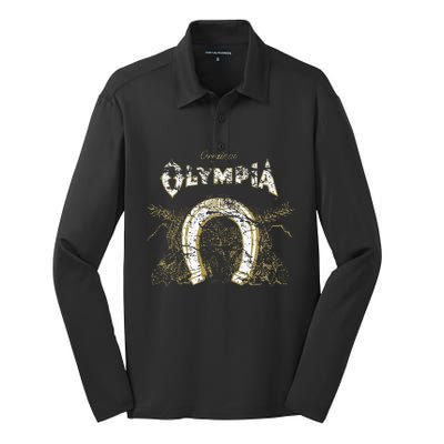 Olympia Vintage Style Pale Silk Touch Performance Long Sleeve Polo