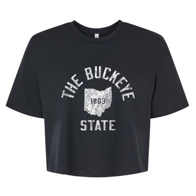 Ohio Vintage Sports Design The Buckeye State Bella+Canvas Jersey Crop Tee