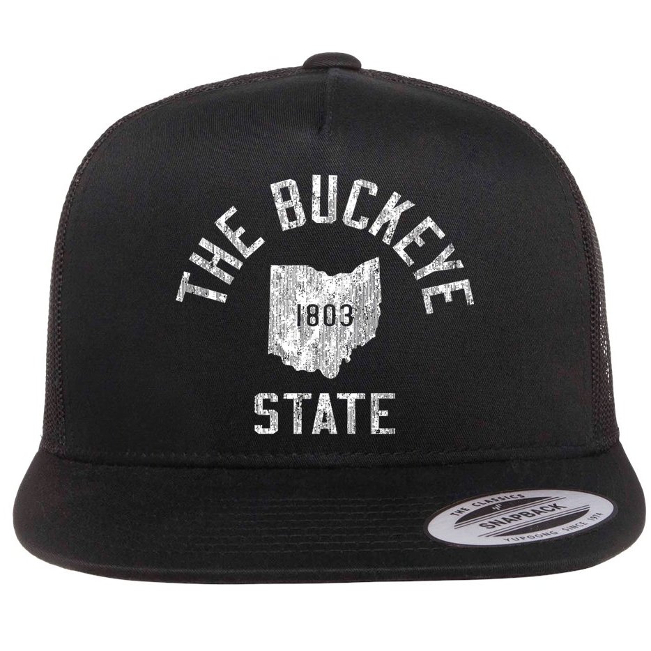 Ohio Vintage Sports Design The Buckeye State Flat Bill Trucker Hat