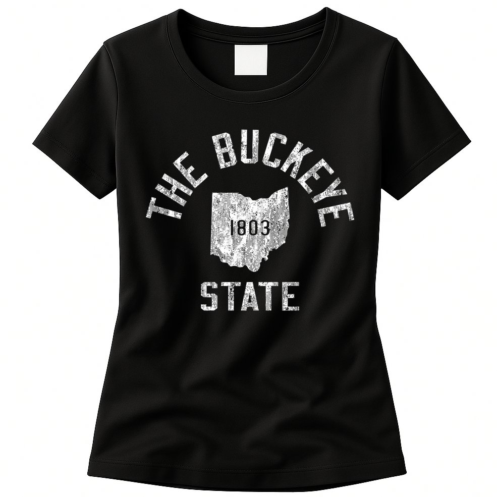 Ohio Vintage Sports Design The Buckeye State Womens T-Shirt