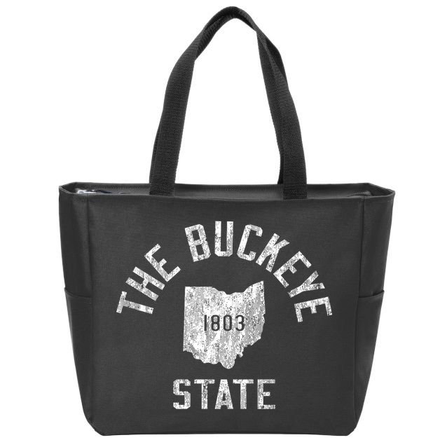 Ohio Vintage Sports Design The Buckeye State Zip Tote Bag