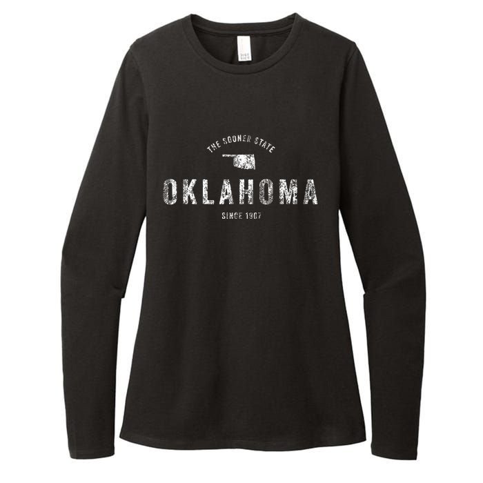 Oklahoma Vintage Sports Design Retro Ok Womens CVC Long Sleeve Shirt