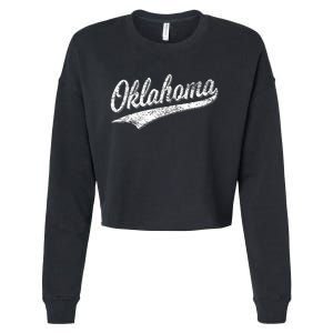 Oklahoma Varsity Script Classic Sports Athletic Jersey Style Cropped Pullover Crew