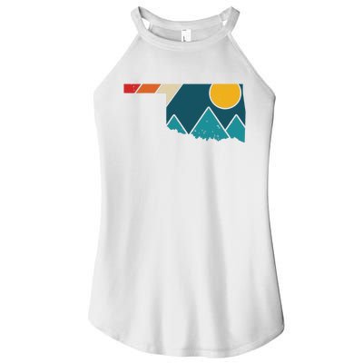 Oklahoma Vintage State Map Mountains Hiking Pride Gift Women’s Perfect Tri Rocker Tank