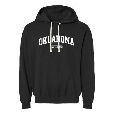 Oklahoma Vintage State Athletic Style Garment-Dyed Fleece Hoodie