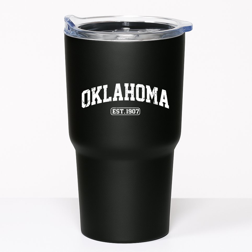 Oklahoma Vintage State Athletic Style Tumbler