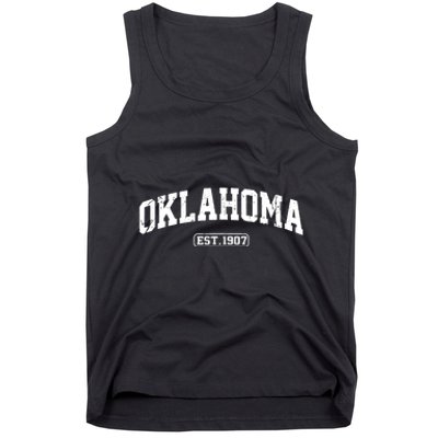 Oklahoma Vintage State Athletic Style Tank Top