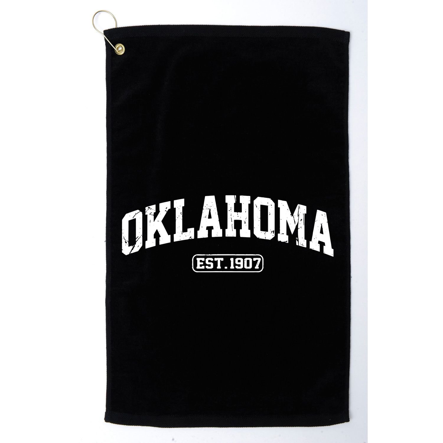 Oklahoma Vintage State Athletic Style Golf Towel