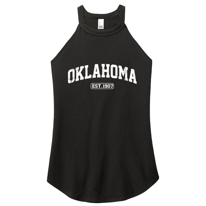 Oklahoma Vintage State Athletic Style Women's Perfect Tri Rocker Tank