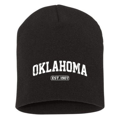 Oklahoma Vintage State Athletic Style Short Acrylic Beanie