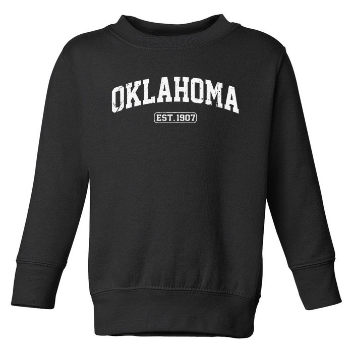 Oklahoma Vintage State Athletic Style Toddler Sweatshirt