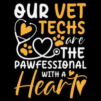 Our Vet Techs Are The Paw Fessionals With A Heart Full-Length Apron With Pockets