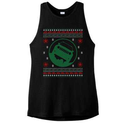 Offroad Vehicle Ugly Christmas Sweater Outdoor Ladies PosiCharge Tri-Blend Wicking Tank