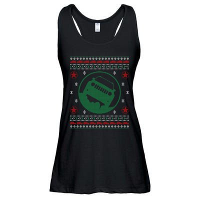 Offroad Vehicle Ugly Christmas Sweater Outdoor Ladies Essential Flowy Tank