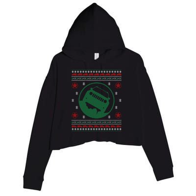 Offroad Vehicle Ugly Christmas Sweater Outdoor Crop Fleece Hoodie