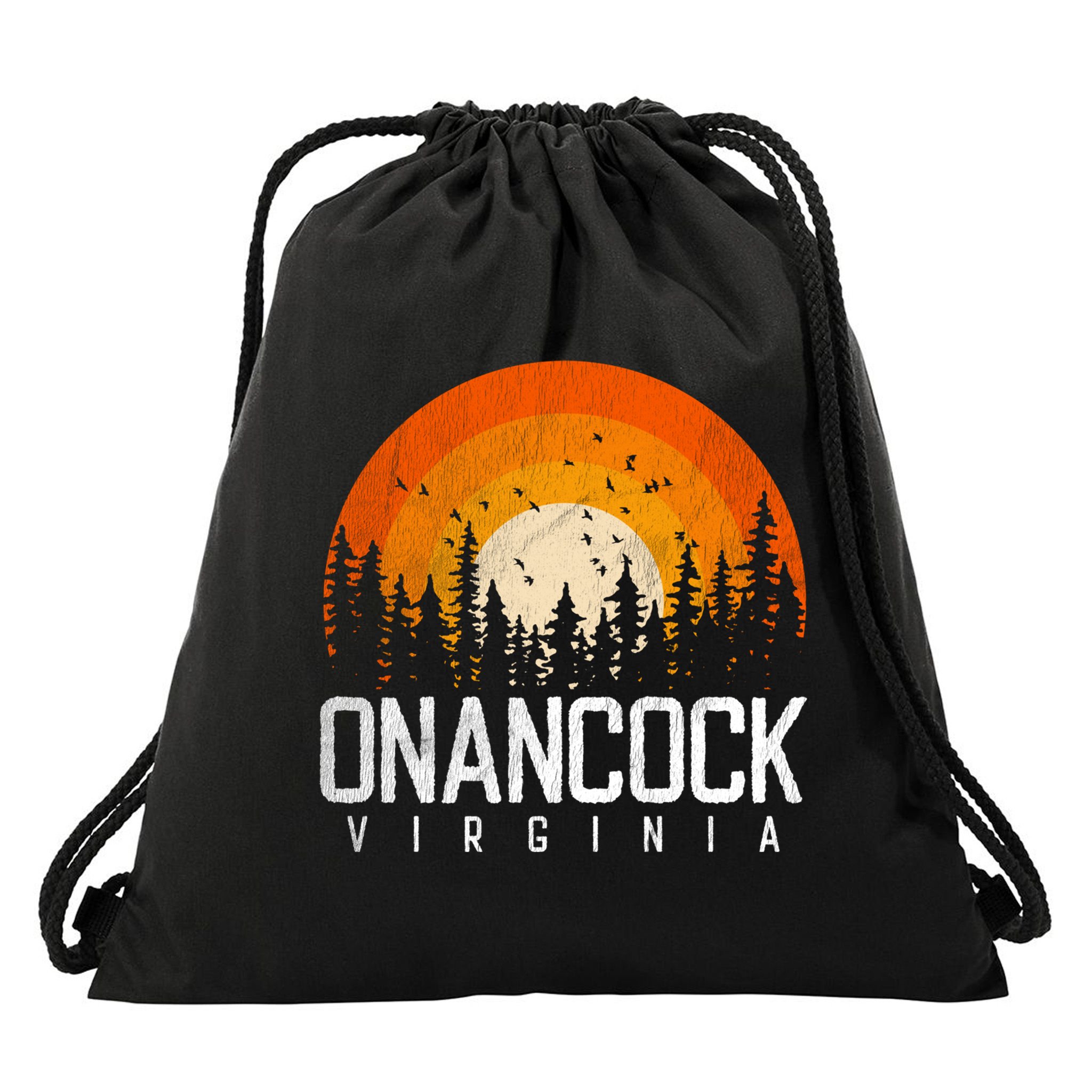 Onancock Virginia Va Gift Vintage 70s 80s 90s Retro Gift Drawstring Bag