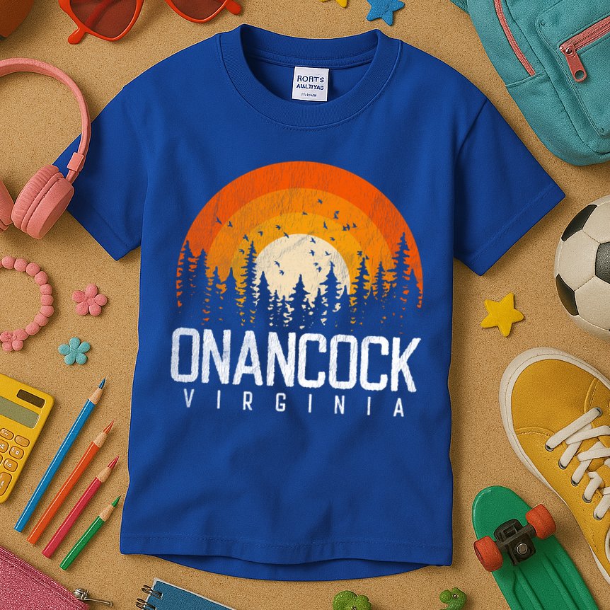 Onancock Virginia Va Gift Vintage 70s 80s 90s Retro Gift Kids T-Shirt