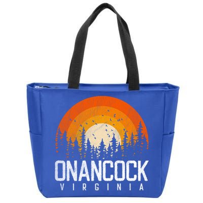 Onancock Virginia Va Gift Vintage 70s 80s 90s Retro Gift Zip Tote Bag