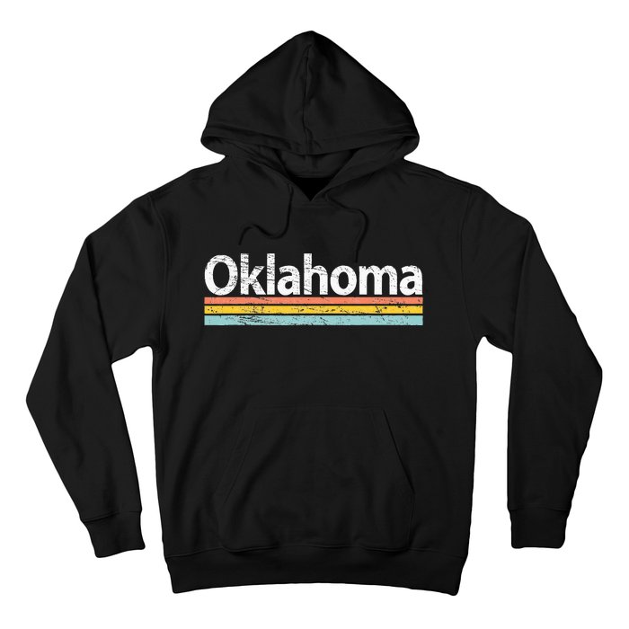 Oklahoma Vintage Worn Design Retro Stripes Classic Hoodie