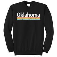 Oklahoma Vintage Worn Design Retro Stripes Classic Sweatshirt