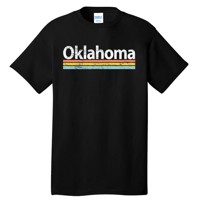 Oklahoma Vintage Worn Design Retro Stripes Classic Tall T-Shirt